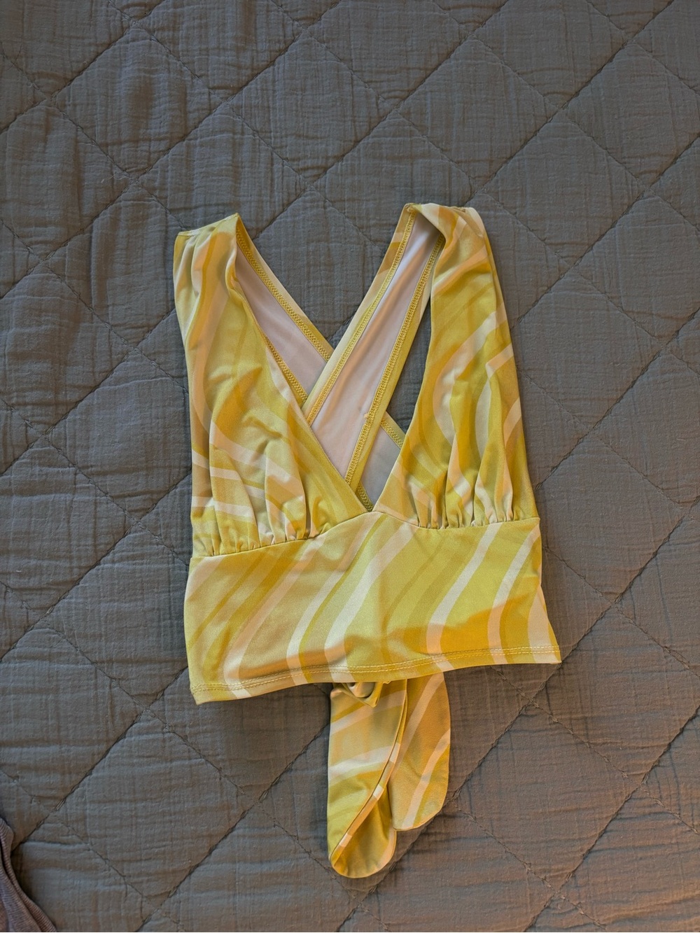 Urban Outfitters Yellow & Cream Swirl Wrap Bralette